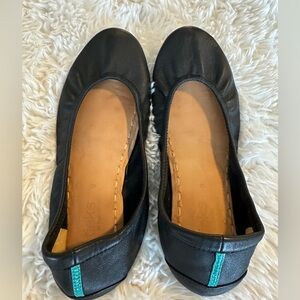 Tieks matte black flats size 9